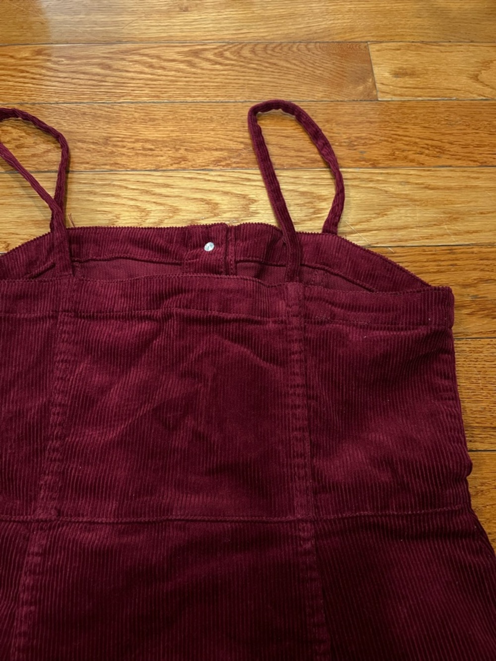 H&M Burgundy Corduroy Mini Dress Size Small - Picture 3 of 7
